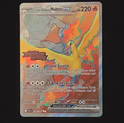 Pokemon TCG Team Rocket's Moltres ex 208/182 Destined Rivals holo STAMPED - Image 1