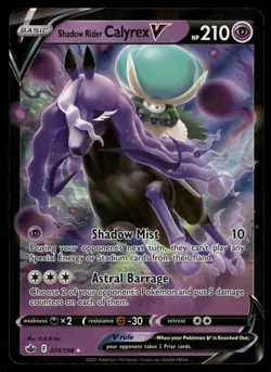 Shadow Rider Calyrex V 074/198 Holo V Rare Chilling Reign Pokemon NM - Image 1