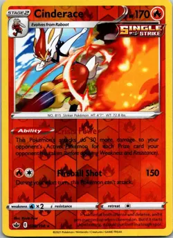 Cinderace 028/198 Holo Rare Chilling Reign Reverse Holo Near Mint - Image 1