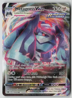 Metagross VMAX 113/198 Holo VMAX Rare Chilling Reign Pokemon DMG - Image 1
