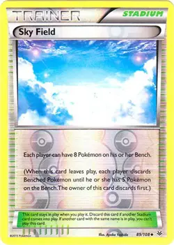 LP Pokemon Sky Field - 89/108 - Uncommon - Reverse Holo Lightly Played XY Roarin - Image 1