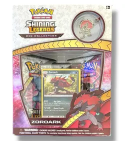 Pokemon TCG Sun & Moon Shining Legends Zoroark Pin Collection Factory Sealed Box - Image 1