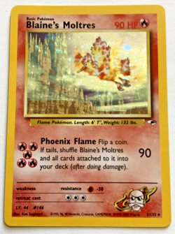 VTG 1999-2000 Wizards Pokemon Blaine's Moltres 1/32 Gym Heroes Holofoil - Image 1