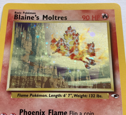 VTG 1999-2000 Wizards Pokemon Blaine's Moltres 1/32 Gym Heroes Holofoil - Image 2