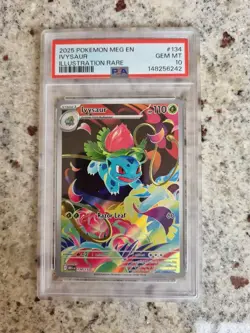 Pokemon TCG Ivysaur IR 134/132 Mega Evolution PSA 10 - Image 1