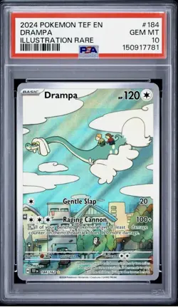2024 POKEMON TEF EN-TEMPORAL FORCES ILLUSTRATION RARE #184 DRAMPA PSA 10 - Image 1