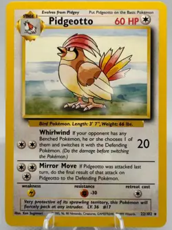 Pidgeotto 22/102 Rare Regular Base Set Unlimited Pokemon English Near Mint - Image 1