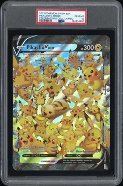 2021 POKEMON SWSH BLACK STAR PROMO PIKACHU V-UNION PSA 10 - Image 1