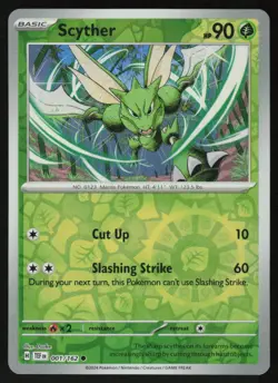 Scyther 001/162 Common Temporal Forces Pokemon Reverse Holo Near Mint - Image 1