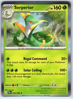 Serperior 006/088 Rare Perfect Order Pokemon Holo Near Mint - Image 1