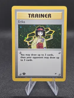 Erika (1st Edition) (Holo) 16/132 Pokemon Gym Heroes - LP - Image 1