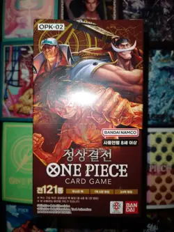 One Piece Paramount War Booster Box Korean OPK-02 + 10 One Piece Variety Sleeves - Image 1