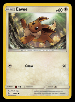 NM - Pokemon Eevee 49/68 Hidden Fates Common - Image 1
