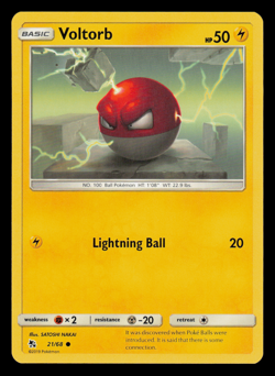 NM - Pokemon Voltorb 21/68 Hidden Fates Common - Image 1