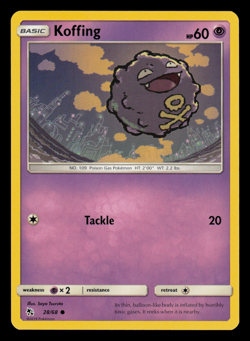 NM - Pokemon Koffing 28/68 Hidden Fates Common - Image 1