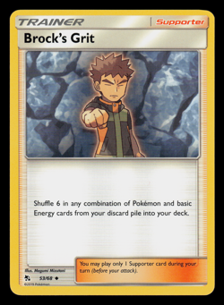 NM - Pokemon Brock's Grit 53/68 Hidden Fates Uncommon - Image 1