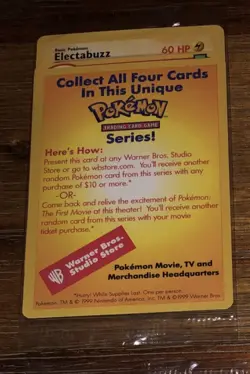 Sealed Electabuzz Pokemon The First Movie WB Promo Black Star 1999 Card WOTC New - Image 1