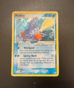 Pokemon Card-Mudkip-Gold Star-Holo-Ex Rocket Returns-107/109-ENG-POOR - Image 1
