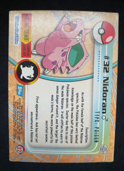 Nidoran M #32 Topps TV Animation Edition Blue Label Pokemon Card (MP) - Image 2