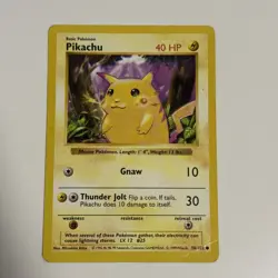 Pikachu Red Cheeks 58/102 Base Set (Shadowless) Regular Pokemon TCG - Image 1