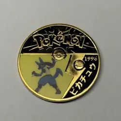 NEW Pokemon Lucario Premium High Quality Rare collectible Metal Gold Coin M/NM - Image 1