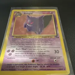 The Pokemon Company Gengar 20/62 Fossil Unlimited Rare English 1999 80 HP Stage… - Image 2