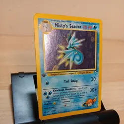 Pokemon TCG Misty's Seadra Holo Rare Gym Heroes 1st Edition 9/132 - Image 2