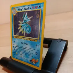 Pokemon TCG Misty's Seadra Holo Rare Gym Heroes 1st Edition 9/132 - Image 3