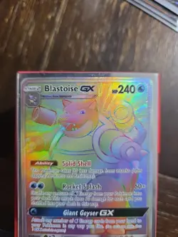 Pokemon TCG Unbroken Bonds Blastoise GX 218/214 Secret Rare Rainbow Card - Image 3