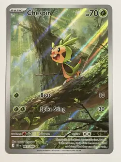 Pokemon Chespin 087/086 ME04: Chaos Rising Illustration Rare Holo NM - Image 1