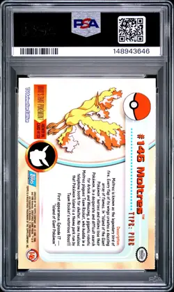 POKEMON TOPPS POKEMON TV MOLTRES ANIMATION SERIES 3 #146 PSA 8 - Image 2