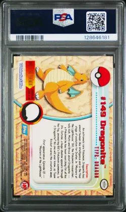 Dragonite Topps Pokemon Tv Animation Series 3 149 PSA {{cardGame}} - Image 2