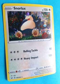 POKEMON SWORD & SHIELD SNORLAX #140/202 HOLO RARE VERY LIGHT PLAY - Image 4