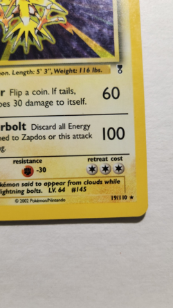2003 Vintage Zapdos 19/110 - Legendary Collection Set Holo Rare Pokemon TCG - LP - Image 3