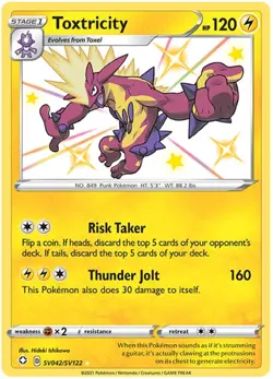 Pokemon Toxtricity - SV042/SV122 - Shiny Holo Rare NM-Mint Shining Fates - Image 1