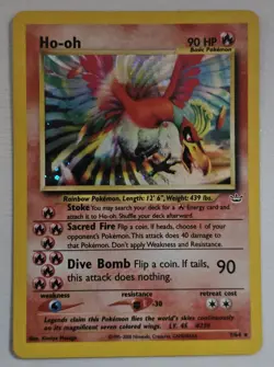Pokemon TCG Ho-oh Neo Revelation 07/64 Holo Rare Basic 90 HP English Unlimited - Image 1