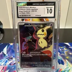 Team Rocket’s Mimikyu 205/193 Mega Dream ex 2025 Japanese CGC 10 Gem Mint - Image 1