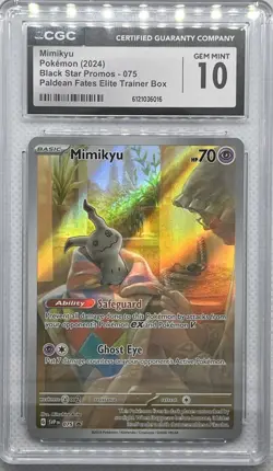 Pokemon Mimikyu 075 Black Star Promo Scarlet & Violet Holo CGC 10 - Image 1