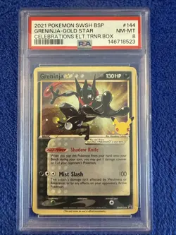2021 POKEMON SWSH BLACK STAR PROMO #144 GRENINJA-GOLD STAR PSA 8 - Image 1