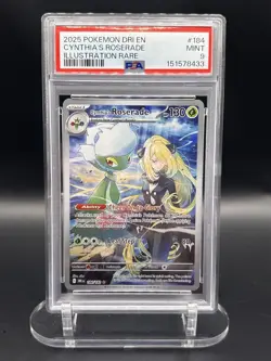 POKEMON DESTINED RIVALS ILLUSTRATION RARE #184 CYNTHIA'S ROSERADE PSA 9 MINT - Image 1