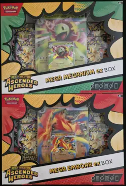 Pokemon TCG Ascended Heroes Ex Box, Mega Meganium, Mega Emboar Sealed. - Image 1
