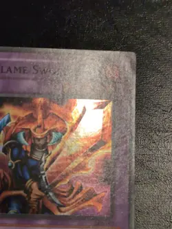 Yu-Gi-Oh! SUPER RARE CARD FLAME SWORDSMAN LOB-003 1996 VINTAGE PRINT LP - Image 5