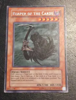 Yu-Gi-Oh! RARE CARD REAPER OF THE CARDS LOB-071 1996 VINTAGE PRINT MP - Image 1