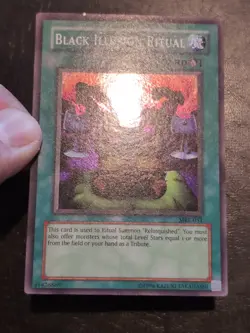 Yu-Gi-Oh SUPER RARE HOLO BLACK ILLUSION RITUAL MRL-051 VINTAGE PRINT LP - Image 2