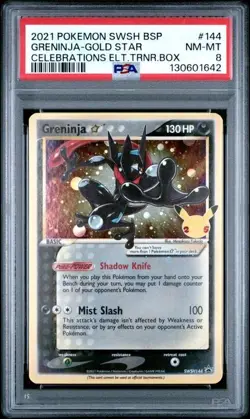 Greninja - SWSH144 Celebrations Black Star Promo Card - PSA 8 NM-MT - POKEMON - Image 1