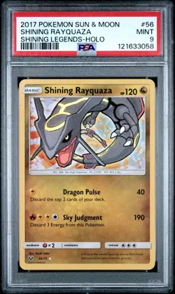 PSA 9 Shining Rayquaza Holo 56/73 Shining Legends English 2017 Pokemon Card - Image 1