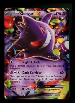 Gengar EX 34/119 XY Phantom Forces 2014 Holo Rare Pokemon Card TCG - Image 1