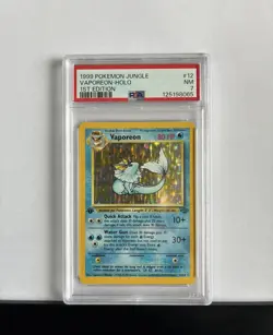 Vaporeon Jungle Holo 1st Edition PSA 7 12/64 Vintage Pokemon Graded Card - Image 1