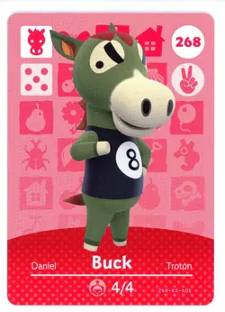 Buck #268 - Amiibo Card - Animal Crossing Series 1 - Authentic Nintendo - Image 1