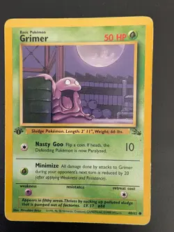 Pokemon TCG Grimer 1st Edition Common Card Fossil 48/62, NM/LP Condition - Image 4